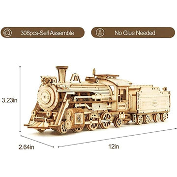 PusselRails™ - Trä tåg 3d pussel bil leksak montering