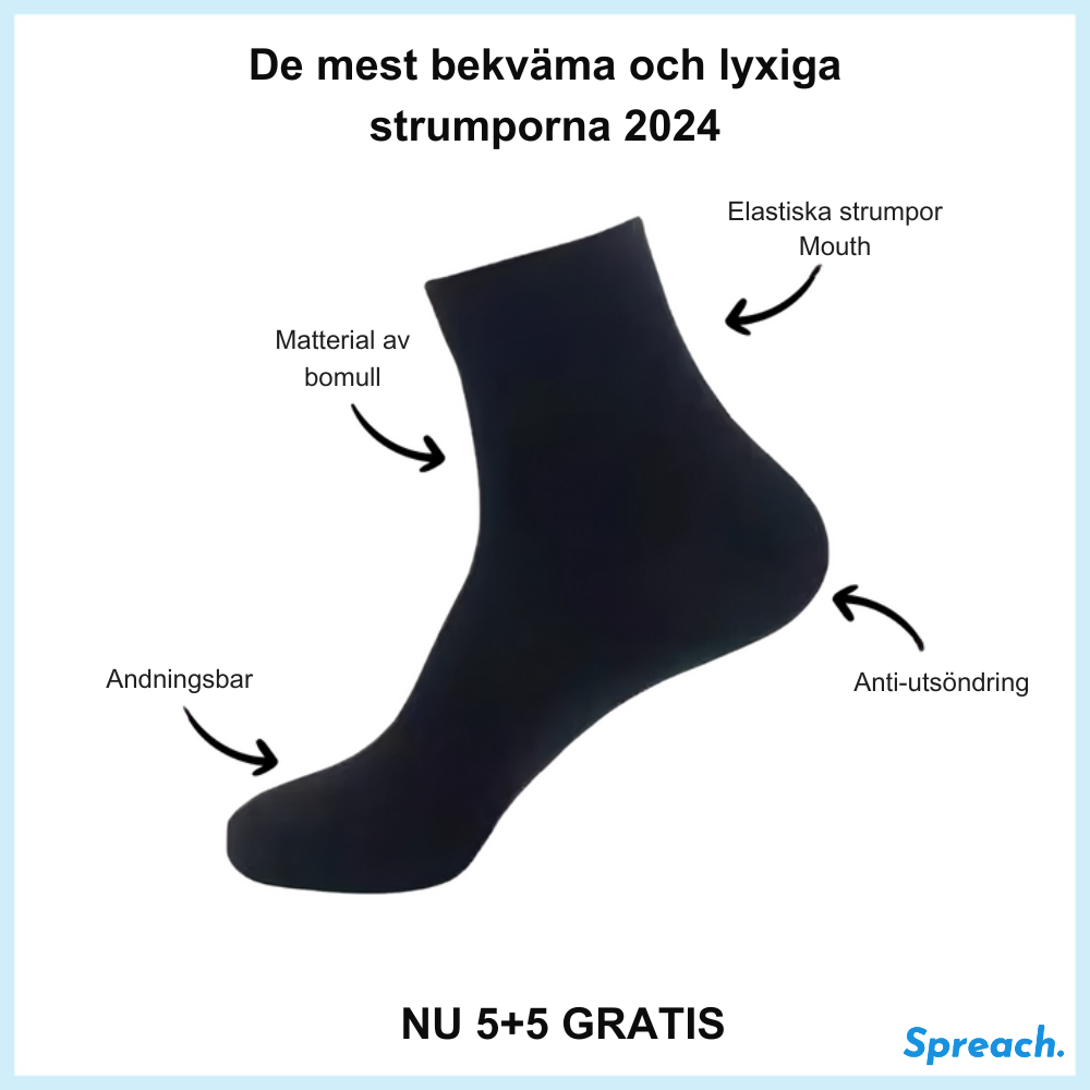 FlexiFoot™ - Bomullsstrumpor av hög kvalitet | 5+5 GRATIS