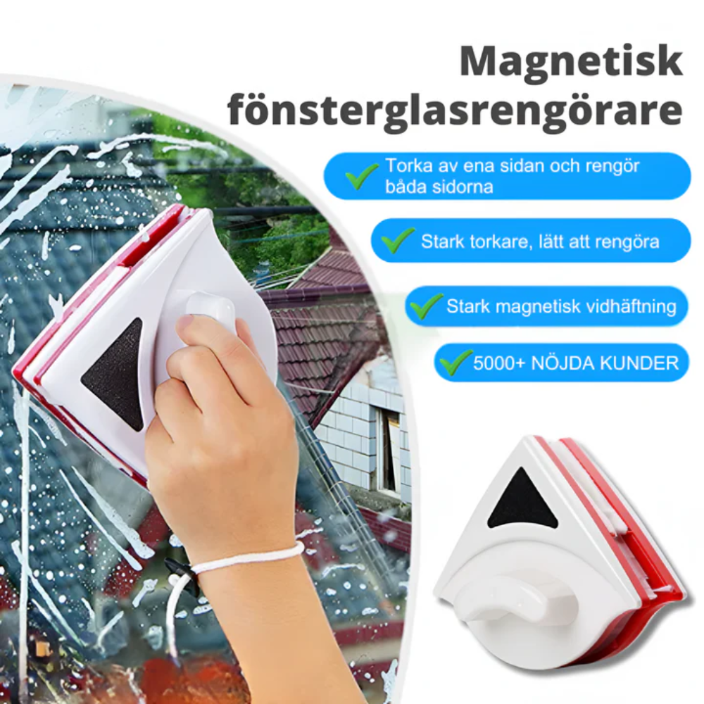 MagneticMist™ - Magnetisk dubbelsidig borste för rengöring av glas och fönster | 43% Rabatt