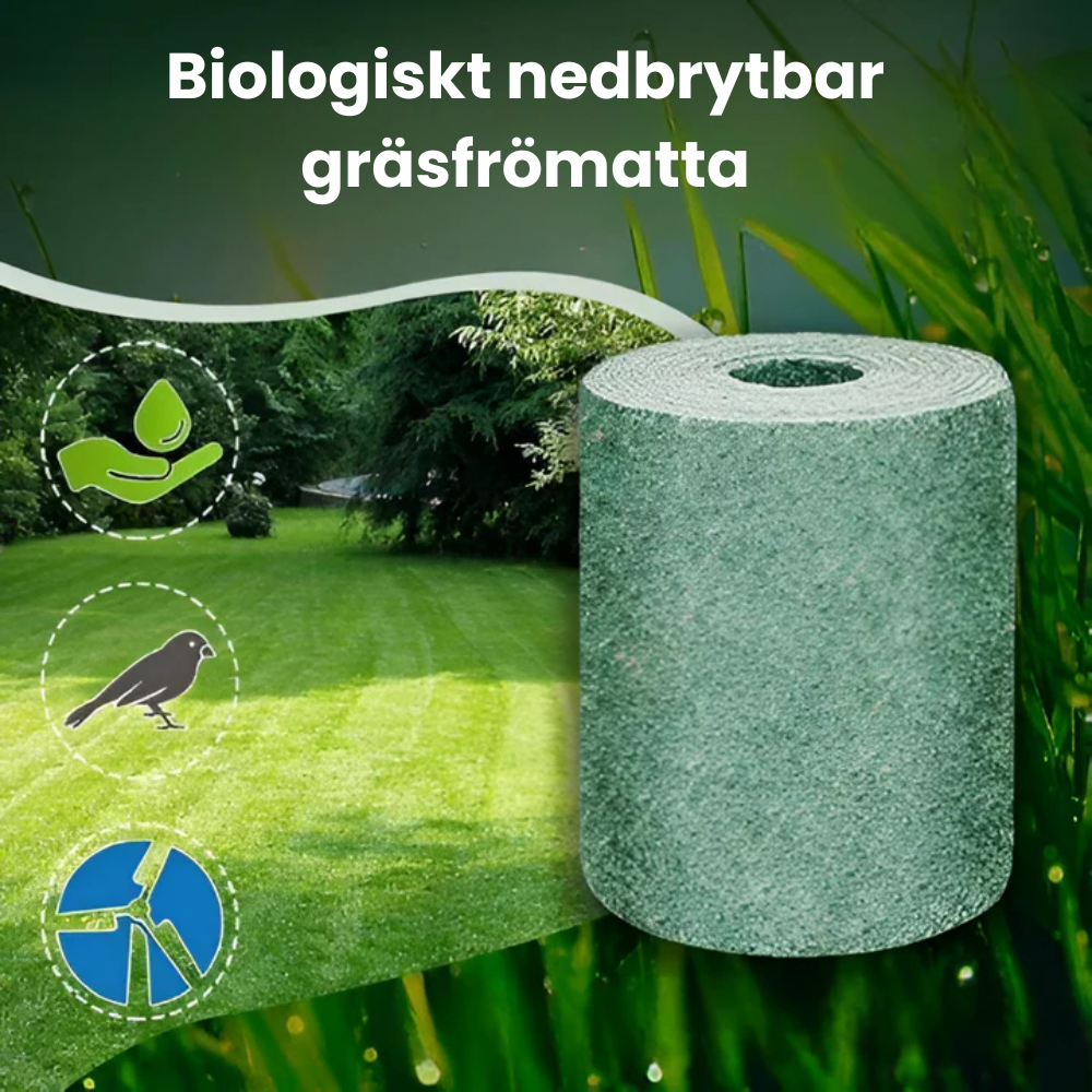 EcoTurf™ - Biologiskt nedbrytbar matta för gräsfrö | 1+2 Gratis