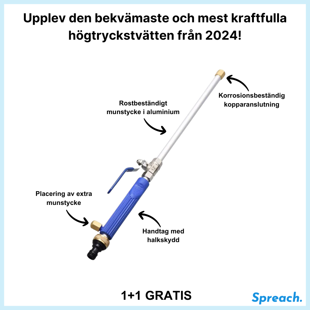 AquaBlast™ - Högtrycks 2-i-1-munstycke för högtryckstvätt | 1+1 Gratis