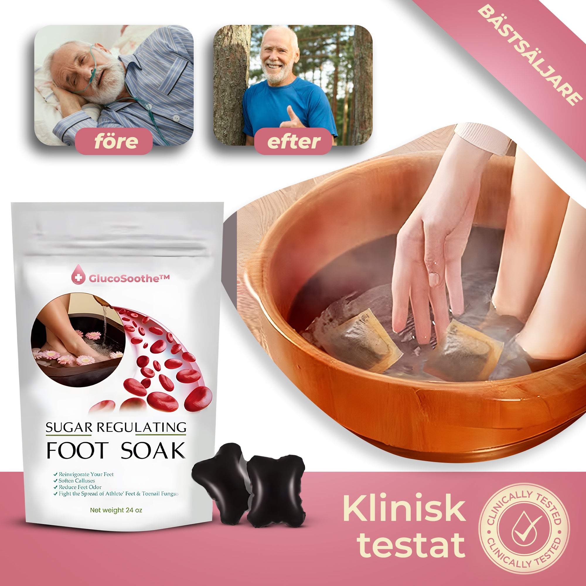 GlucoSoothe™ - Fotblötning | Avgifta din kropp och känn dig frisk och pigg varje dag