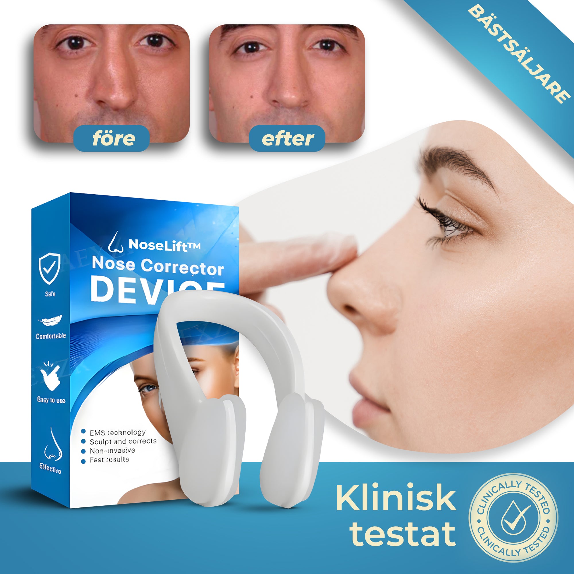 NoseLift™ - Nose Shaper | Hemligheten bakom en perfekt näsa – ingen operation!