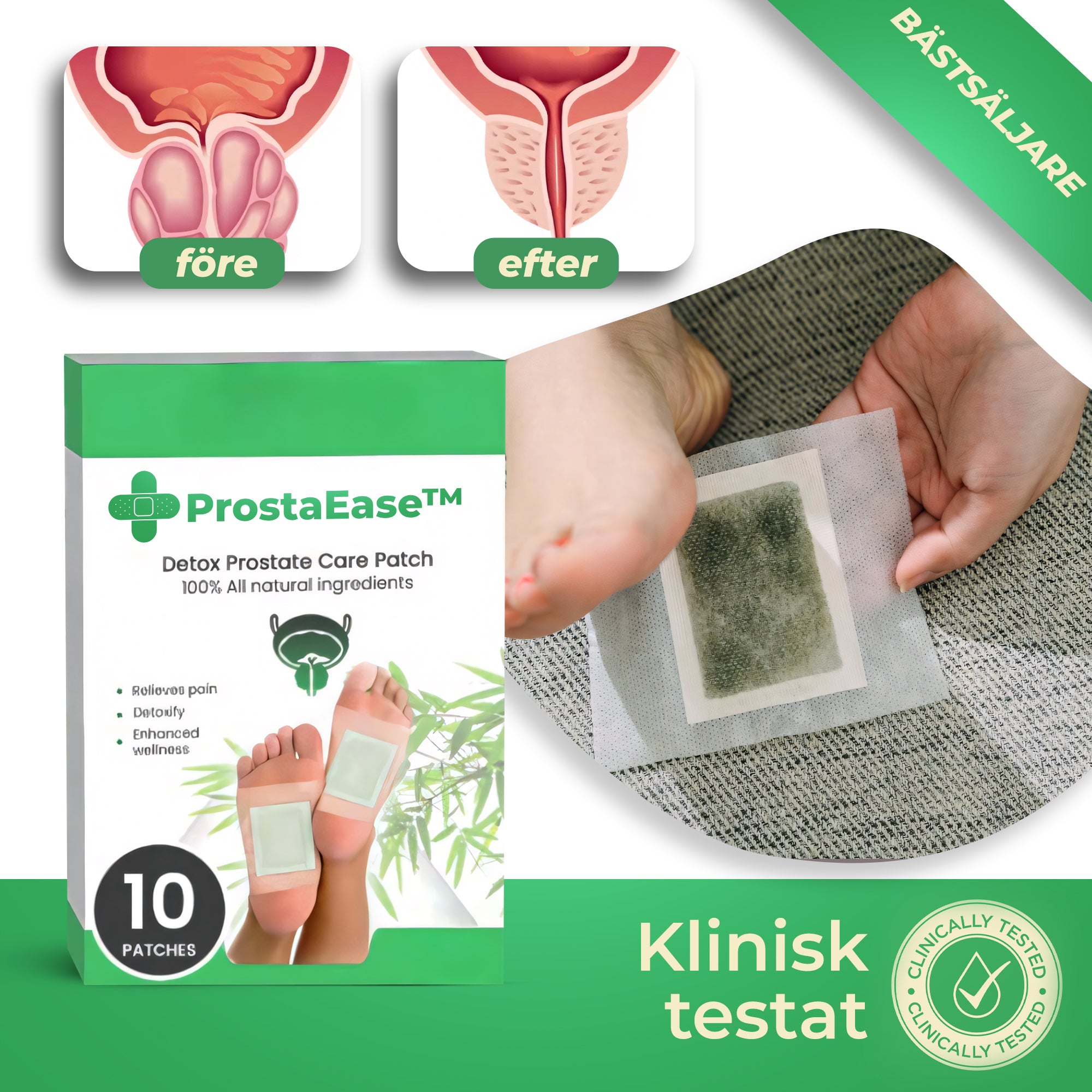 ProstaEase™ - Patch | Minskar prostatainflammation med 96,4% på 10 dagar