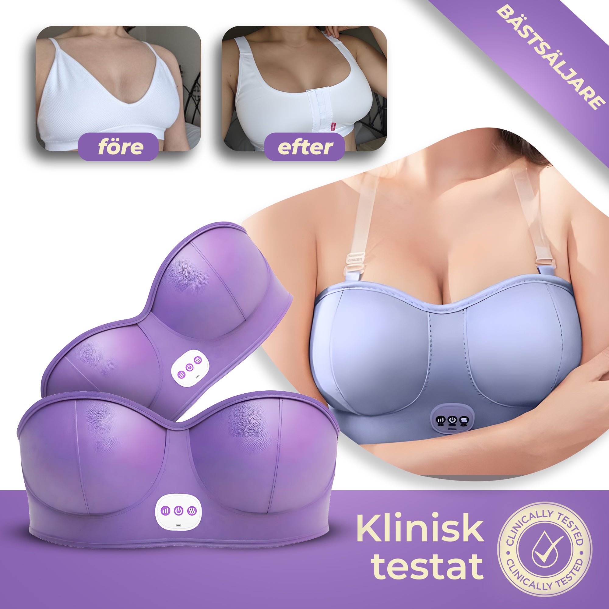 BustLift Pro™ - Massage-BH | Uppnår märkbart lyft och fasthet inom 4 veckor