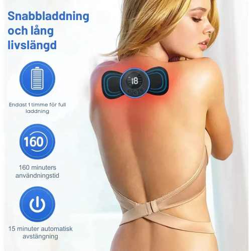 SootheWave™ - Bärbar elektrisk muskelstimulator med gelkuddar | 1+1 Gratis