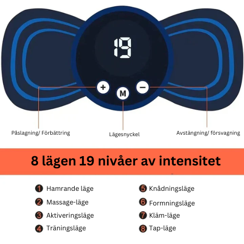 SootheWave™ - Bärbar elektrisk muskelstimulator med gelkuddar | 1+1 Gratis