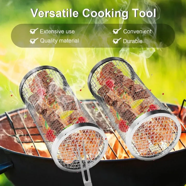 GrillEase™ - bärbar grillkorg i rostfritt stål för BBQ