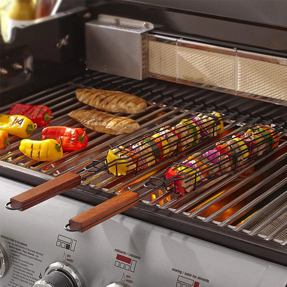 GrillFlex™ - Portabel grillkorg med nät för BBQ-grillning med nonstick | 1+1 Gratis