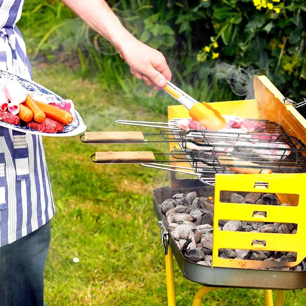 GrillFlex™ - Portabel grillkorg med nät för BBQ-grillning med nonstick | 1+1 Gratis