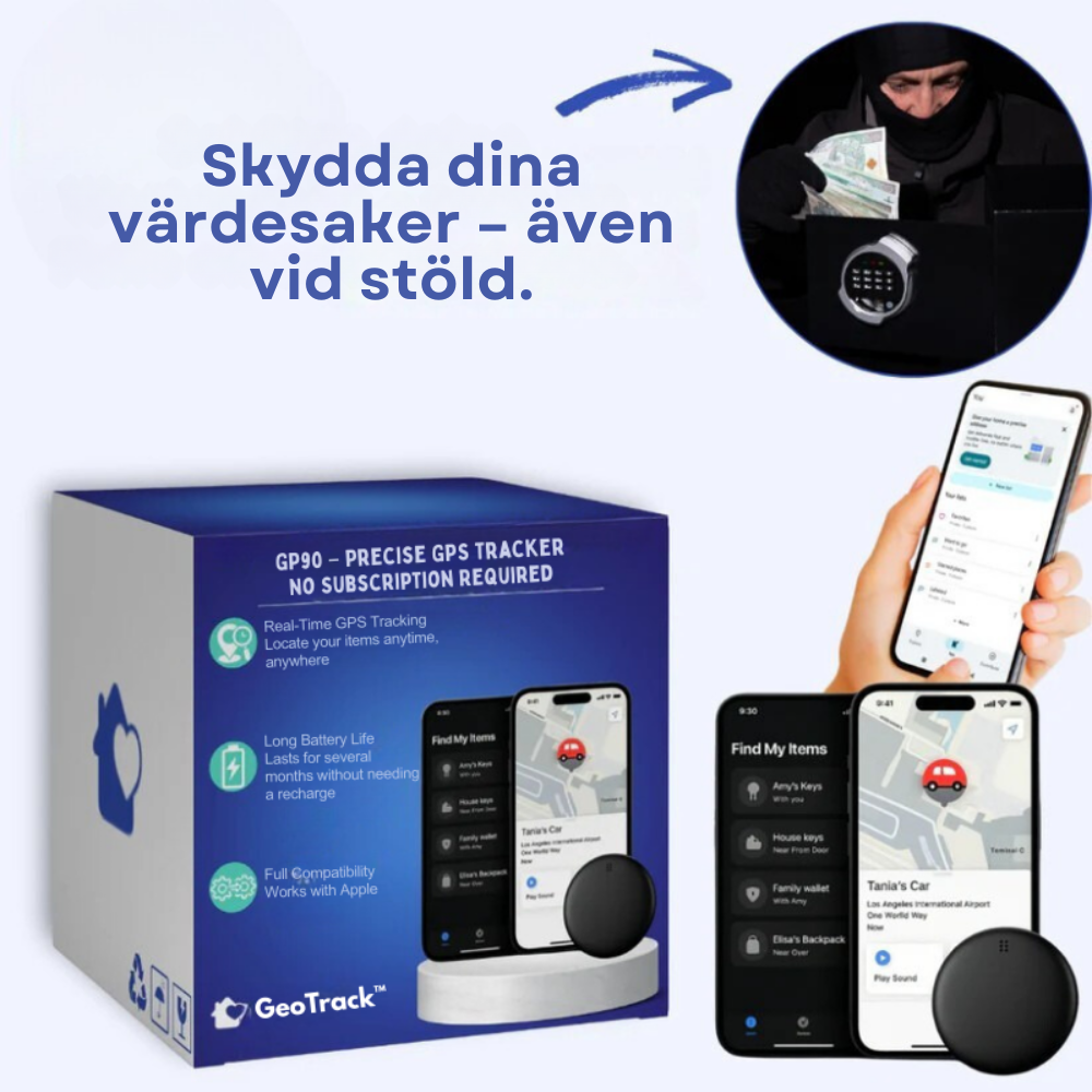 GeoTrack™ GPS-spårare – Exakt spårning utan prenumeration