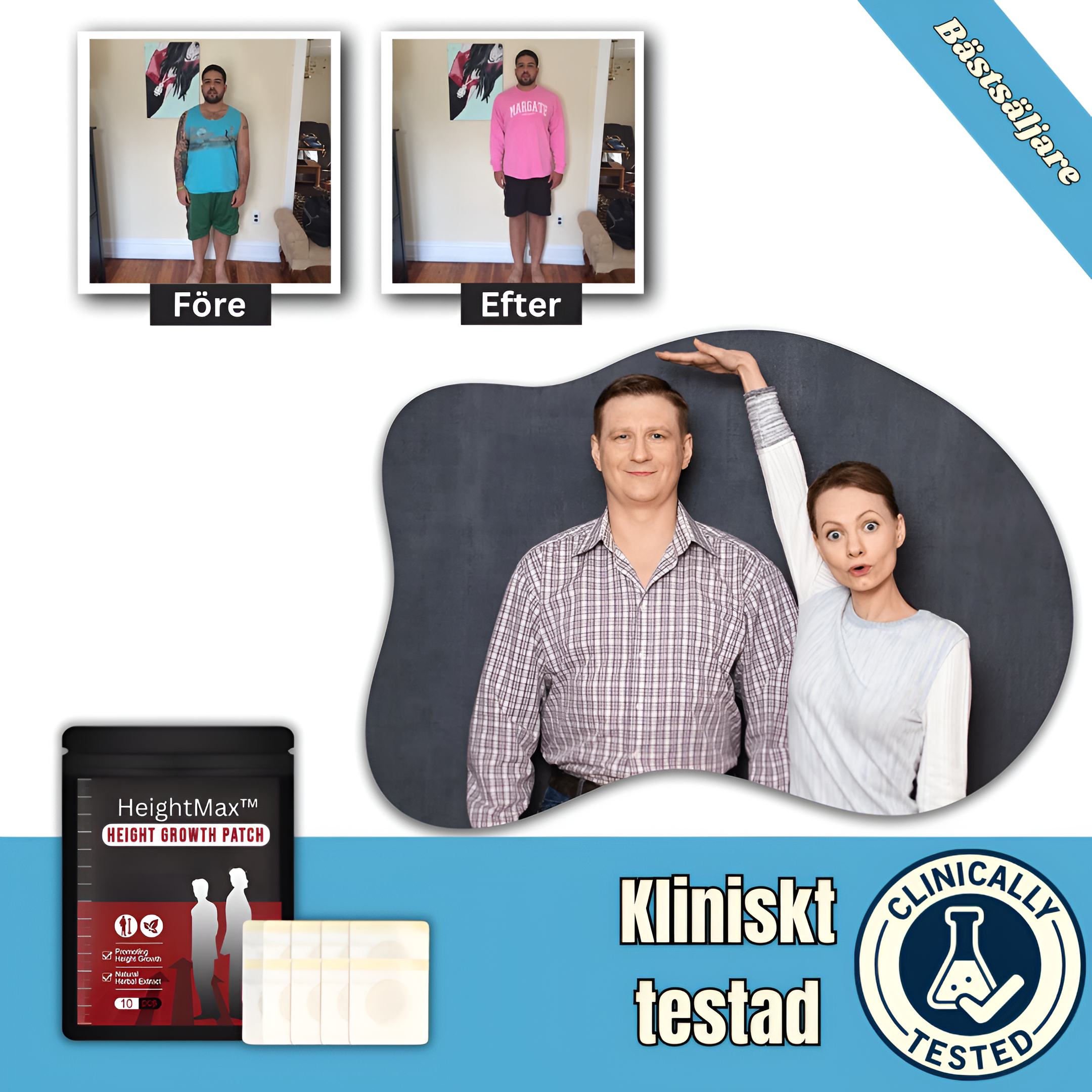 HeightMax™ - Plåster | Ökar din kroppslängd med 7 cm på 3 veckor