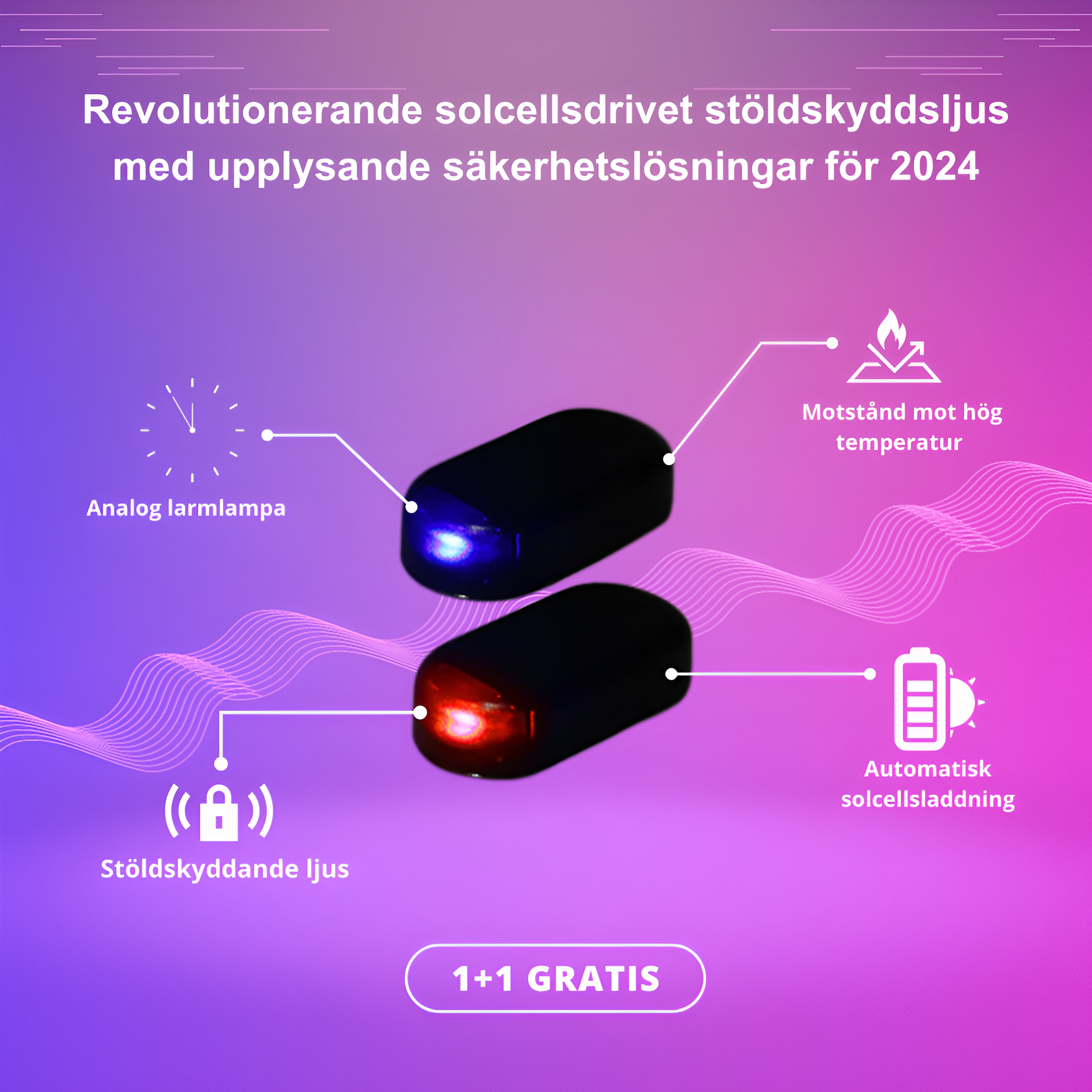 TheftSafe™ - solcellsdrivet stöldskyddsljus | 1+1 Gratis