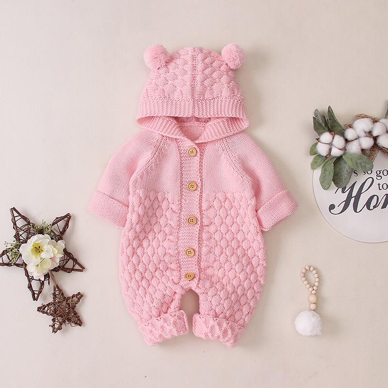 Baby Bear Onesie | Stickad onesie med björnöron!