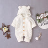 Baby Bear Onesie | Stickad onesie med björnöron!